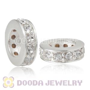 Sterling Silver European Spacer Beads with Crystal Austrian Crystal