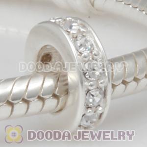 Sterling Silver European Spacer Beads with Crystal Austrian Crystal