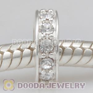 Sterling Silver European Spacer Beads with Crystal Austrian Crystal