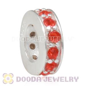 Sterling Silver European Spacer Beads with Hyacinth Austrian Crystal