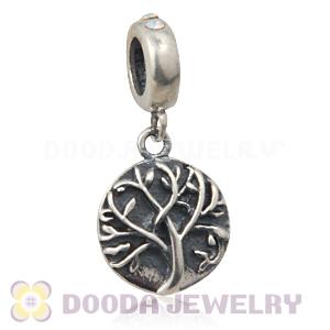 Sterling Silver Tree of Life Dangle Beads with Crystal AB Austrian Crystal