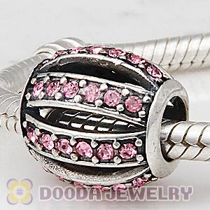 European Sterling Silver Leading Lady with Light Rose Austrian Crystal Charm