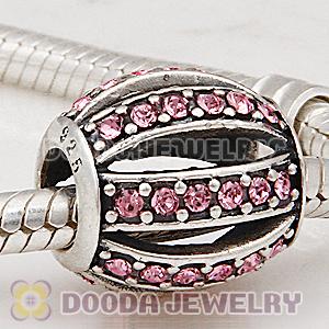 European Sterling Silver Leading Lady with Light Rose Austrian Crystal Charm