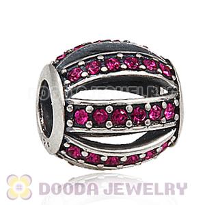 European Sterling Silver Leading Lady with Fuchsia Austrian Crystal Charm