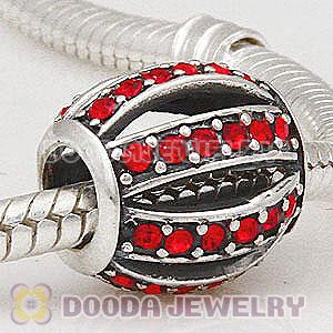 European Sterling Silver Leading Lady with Light Siam Austrian Crystal Charm