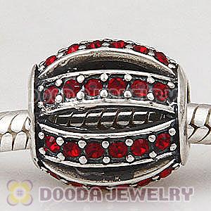 European Sterling Silver Leading Lady with Siam Austrian Crystal Charm