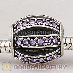European Sterling Silver Leading Lady with Violet Austrian Crystal Charm