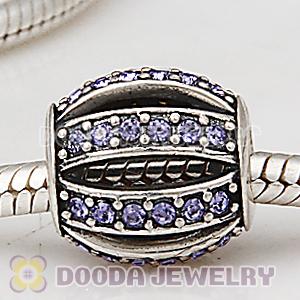 European Sterling Silver Leading Lady with Tanzanite Austrian Crystal Charm