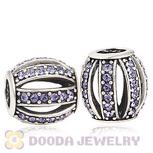 European Sterling Silver Leading Lady with Tanzanite Austrian Crystal Charm