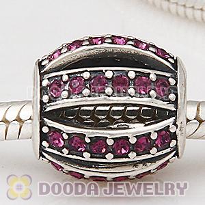 European Sterling Silver Leading Lady with Amethyst Austrian Crystal Charm