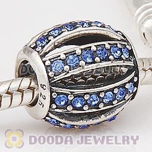 European Sterling Silver Leading Lady with Sapphire Austrian Crystal Charm