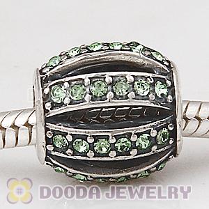 European Sterling Silver Leading Lady with Peridot Austrian Crystal Charm