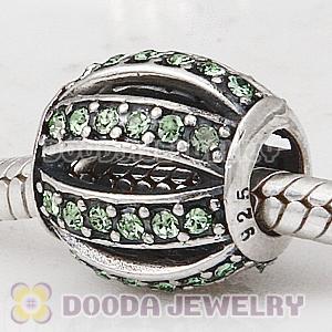 European Sterling Silver Leading Lady with Peridot Austrian Crystal Charm