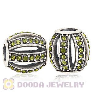 European Sterling Silver Leading Lady with Olivine Austrian Crystal Charm