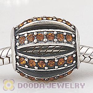 European Sterling Silver Leading Lady with Smoked Topaz Austrian Crystal Charm