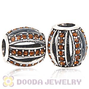 European Sterling Silver Leading Lady with Smoked Topaz Austrian Crystal Charm