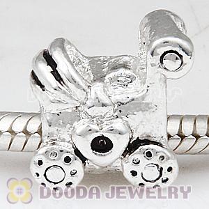 Antique Silver Plated European Style Alloy Baby Carriage Beads