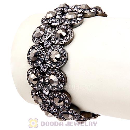 Hip Hop Style Pave Crystal Stretch Wrap Alloy Bracelet
