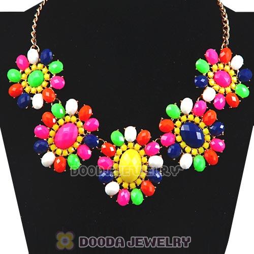 Fashion 2013 Design Lollies Colorful Flower Choker Necklaces Wholesale