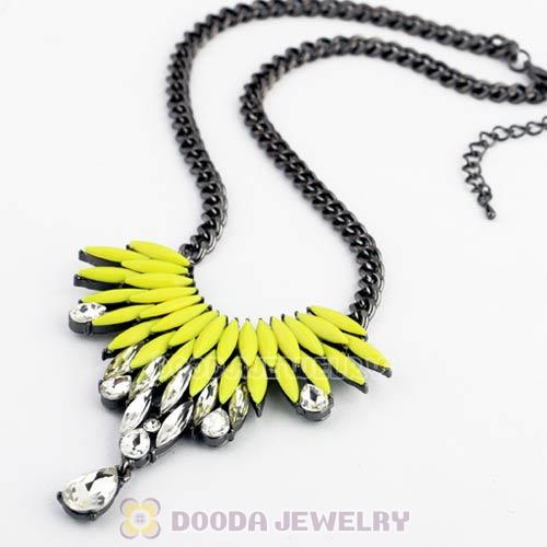 2013 Design Lollies Yellow Resin Crystal Pendant Necklaces Wholesale