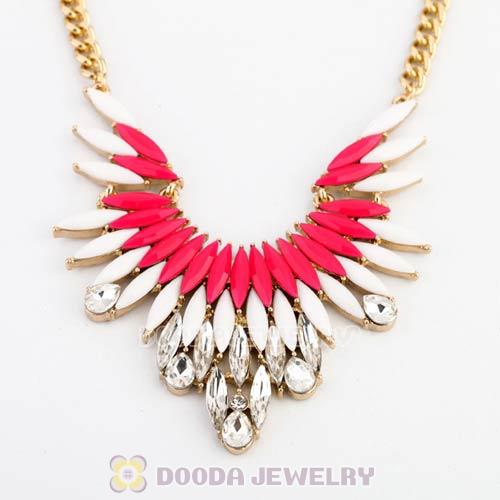 2013 Design Lollies Roseo and White Resin Crystal Pendant Necklaces Wholesale
