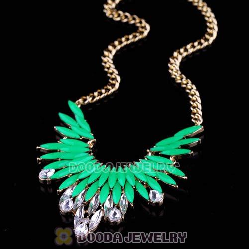 2013 Design Lollies Green Resin Crystal Pendant Necklaces Wholesale