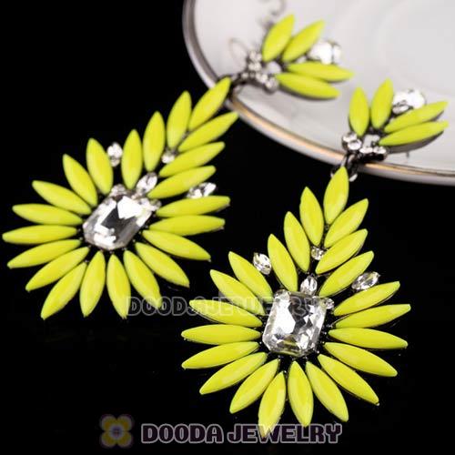 2013 Design Fashion Lollies Yellow Crystal Flower Stud Earrings