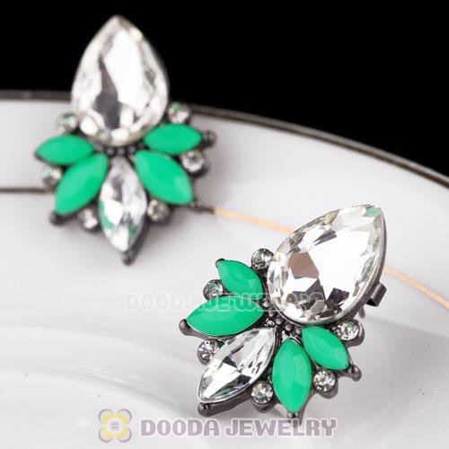 2013 Design Lollies Green Crystal Stud Earrings