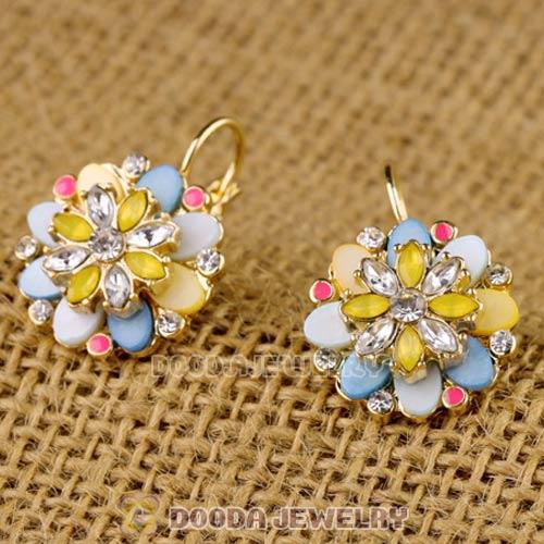 2013 Design Brand Crystal and Shell Flower Earrings Wholesale