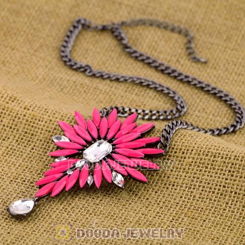 2013 Design Lollies Roseo Resin Crystal Flower Pendant Necklaces Wholesale