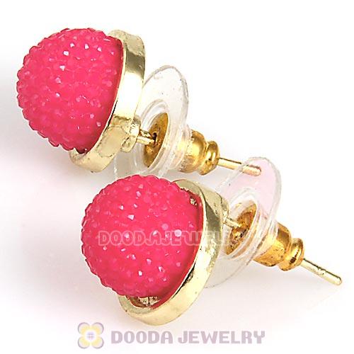 Fashion Pink Resin Bubble Stud Earring Wholesale