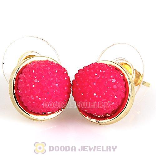 Fashion Pink Resin Bubble Stud Earring Wholesale