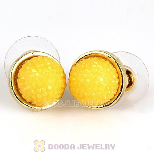 Fashion Yellow Resin Bubble Stud Earring Wholesale