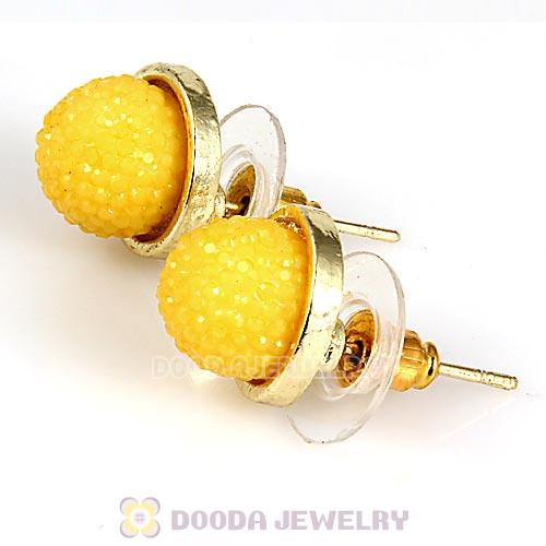 Fashion Yellow Resin Bubble Stud Earring Wholesale