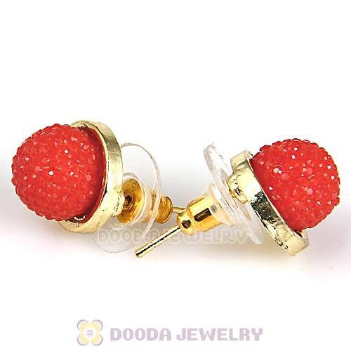 Fashion Gold Plated Orange Bubble Stud Earring Wholesale