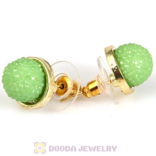 Fashion Gold Plated Olivine Bubble Strawberry Stud Earring Wholesale