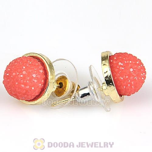 Fashion Gold Plated Orange Bubble Strawberry Stud Earring Wholesale
