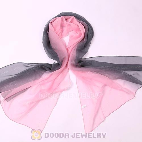 Mulberry Silk Scarves Digital Painting Pink Fade Flower Pashmina Shawls Wholesale