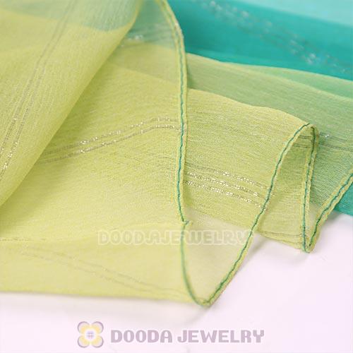 Mulberry Silk Scarves Digital Painting Green Fade Flower Pashmina Shawls Wholesale