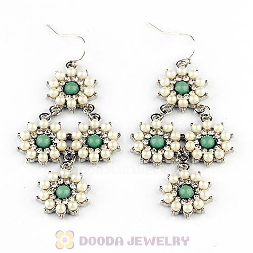 2013 Design Brand Crystal Pearl Flower Drop Earrings Wholesale