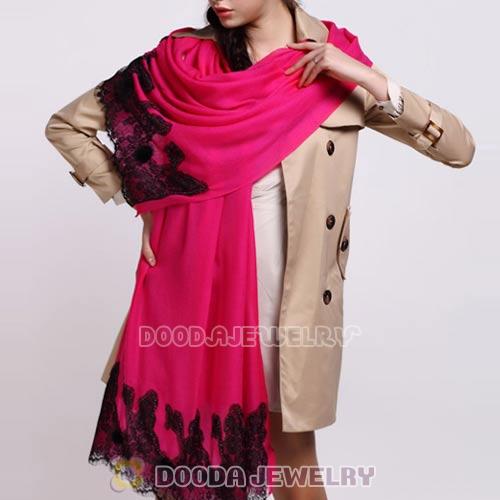 Urban Retro Roseo Wool with Lace Pashmina Shawl Scarves