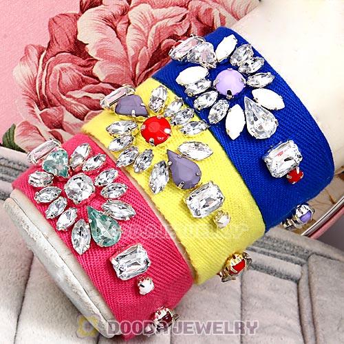 Fashion Blue Cloth and Crystal Bracelets Wholesale