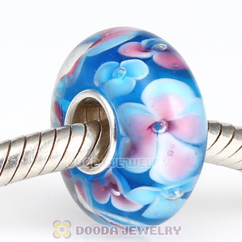 Top Class European Glass Flower Beads with 925 Silver Single Core