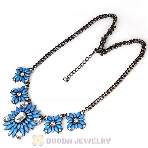 2013 Design Lollies Blue Resin Crystal Statement Necklaces Wholesale