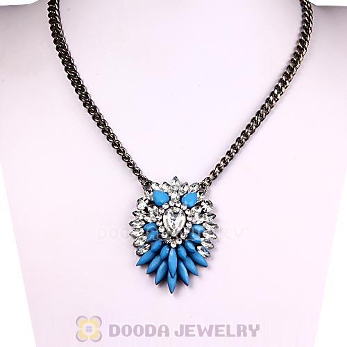 2013 Design Lollies Blue Resin Crystal Pendant Necklaces Wholesale