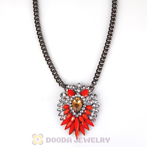2013 Design Lollies Red Resin Crystal Pendant Necklaces Wholesale