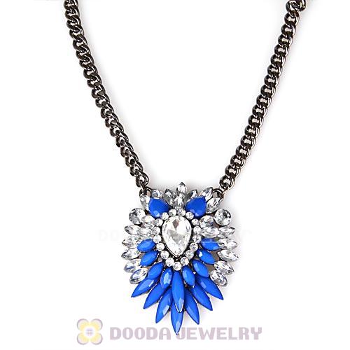 2013 Design Lollies Dark Blue Resin Crystal Pendant Necklaces Wholesale