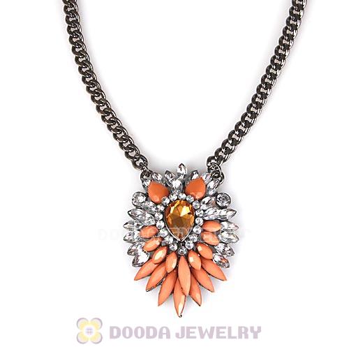 2013 Design Lollies Orange Resin Crystal Pendant Necklaces Wholesale
