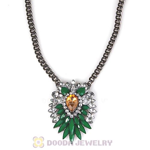 2013 Design Lollies Dark Green Resin Crystal Pendant Necklaces Wholesale