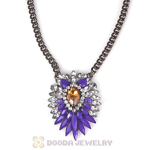 2013 Design Lollies Lavender Resin Crystal Pendant Necklaces Wholesale